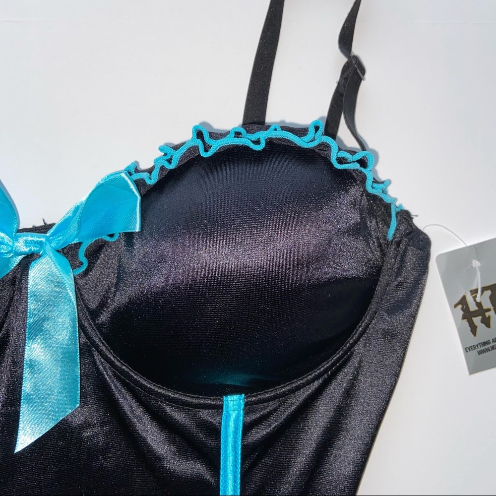 Hot Topic Bustier Corset Satin Ribbon Bows 34D - Picture 5 of 10